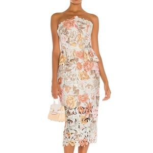 Elliatt floral lace midi dress